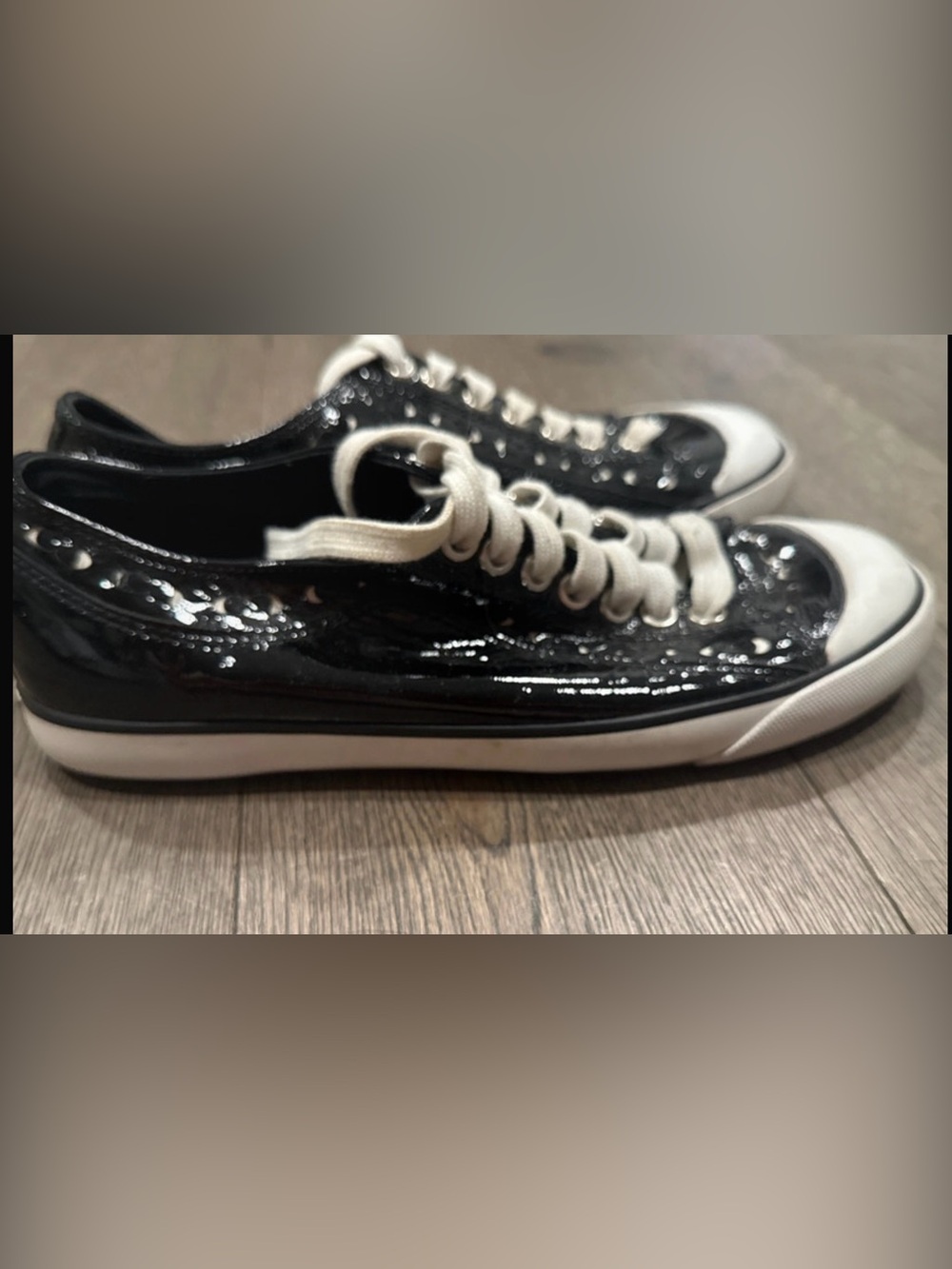 Coach Women’s Black Patent Lace-Up Sneakers - Picture 3 of 7